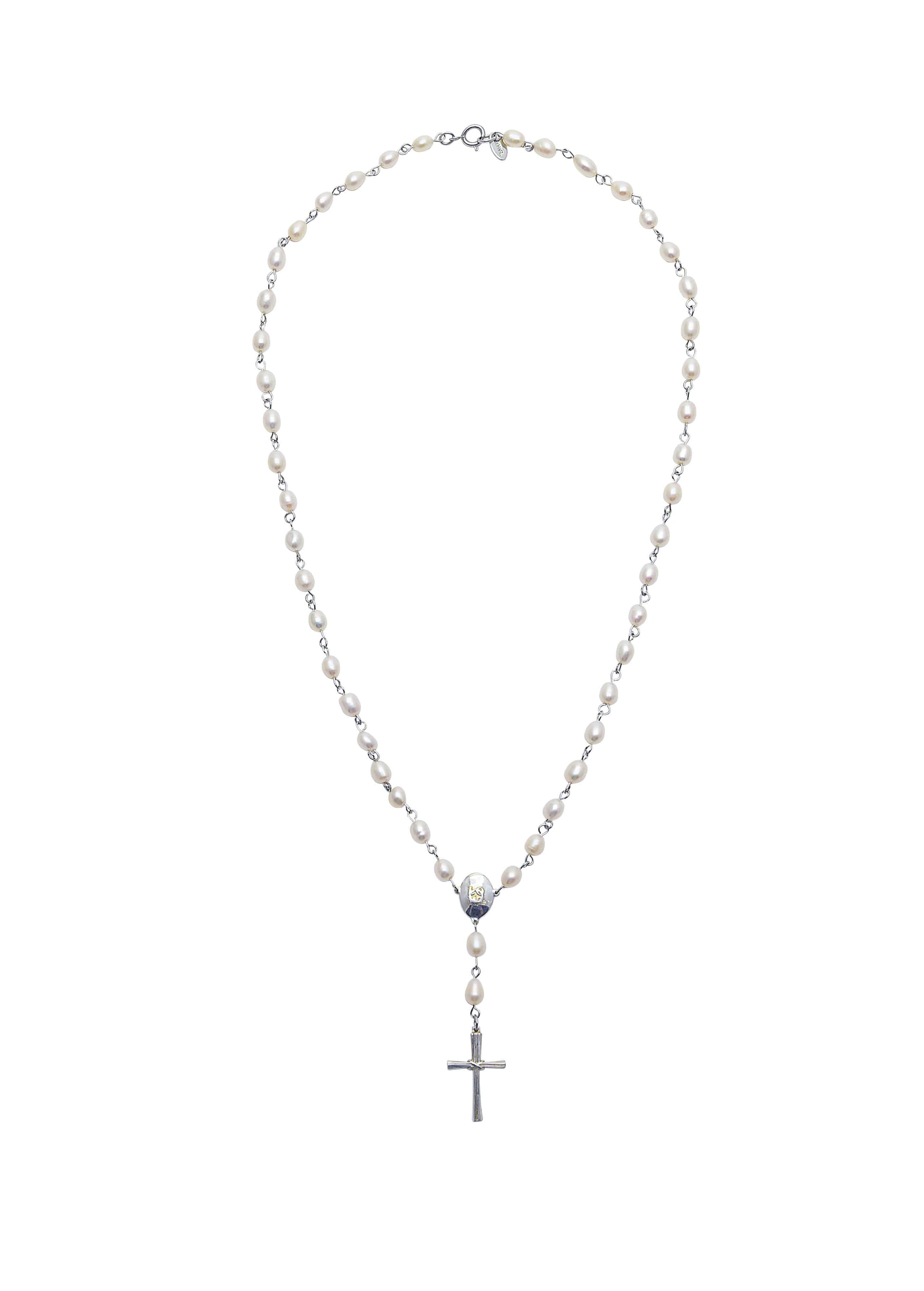 Pearl Link Cross Necklace