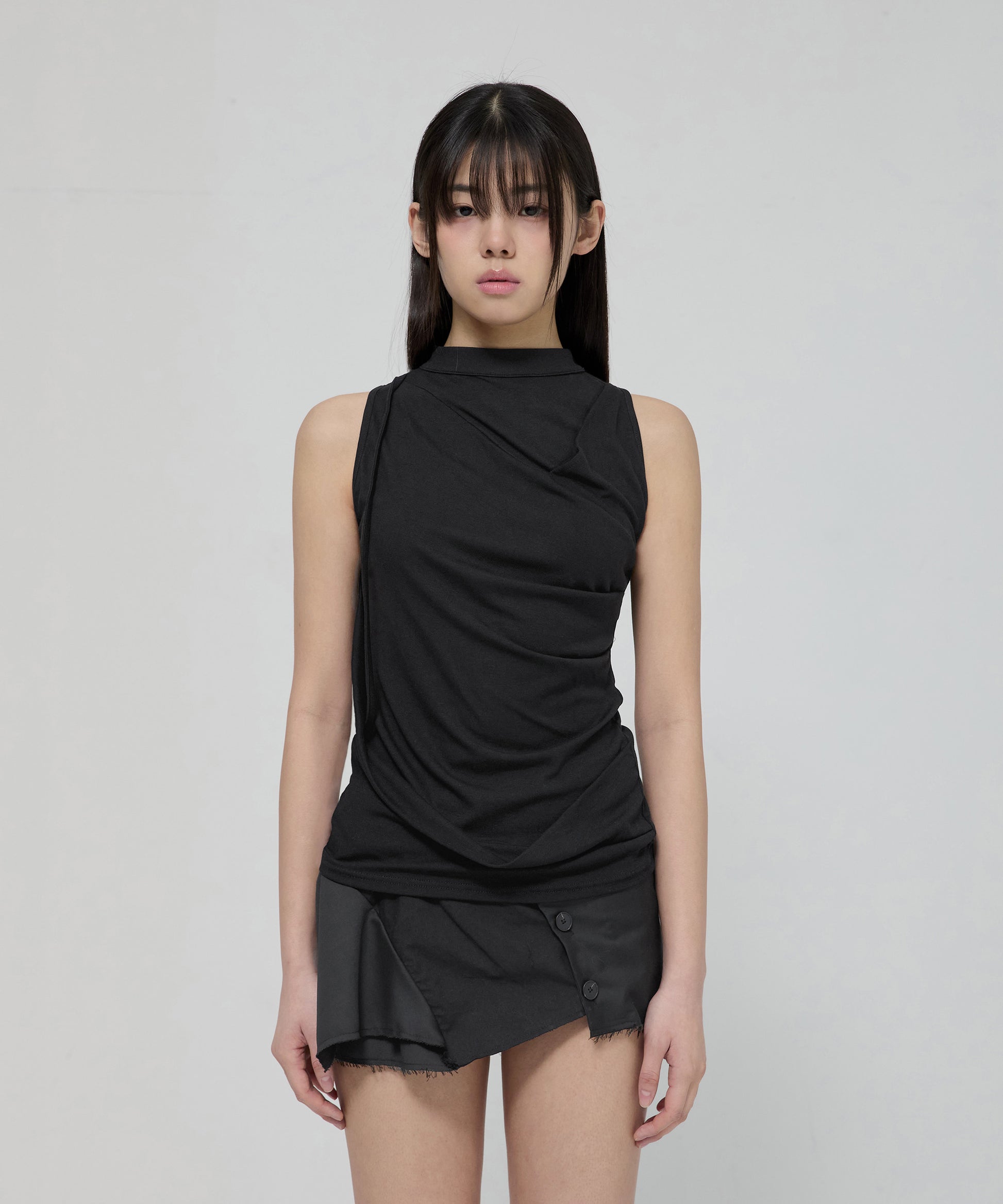 Draped Sleeveless Top