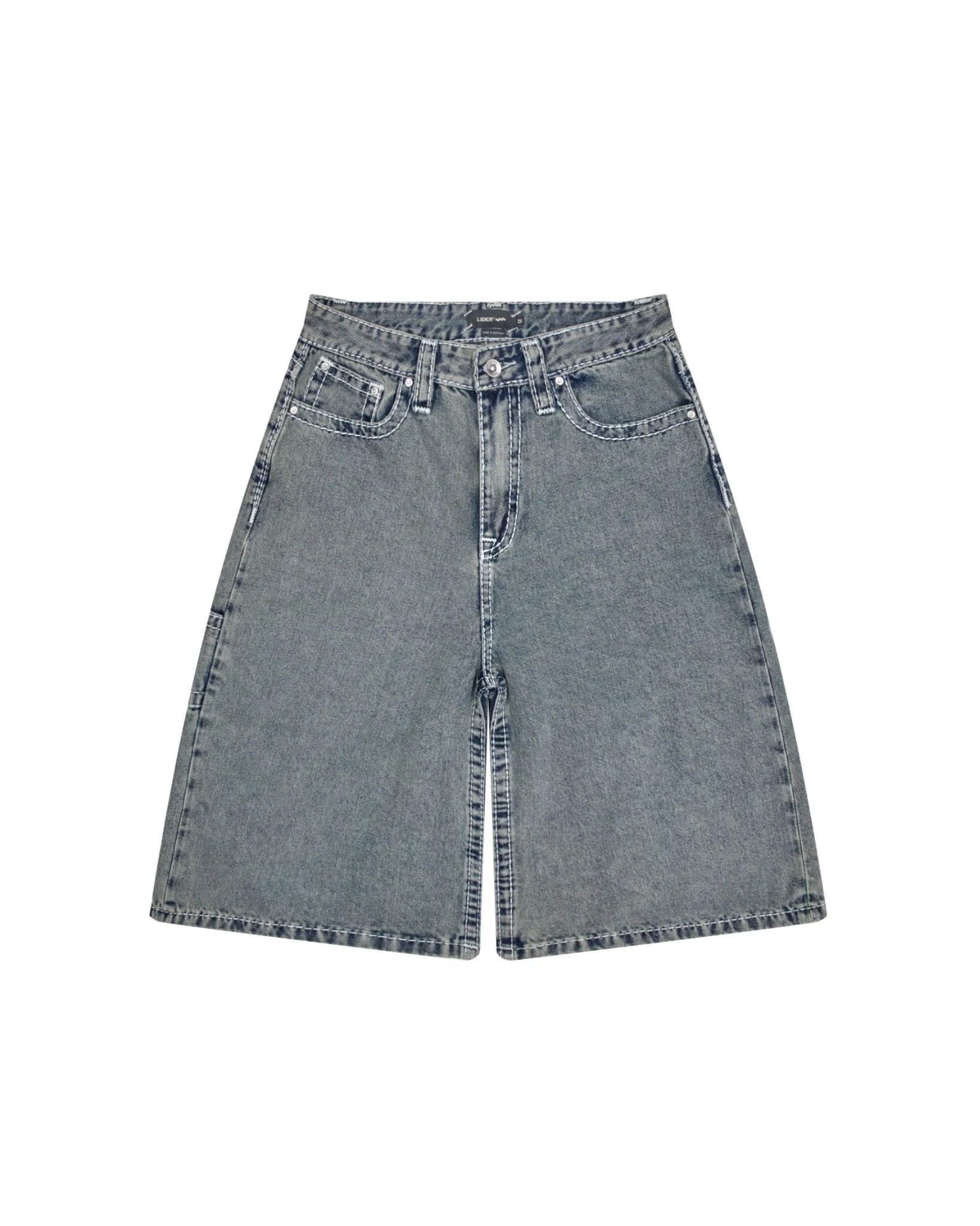 CARPENTER DENIM SHORTS - Stone Grey