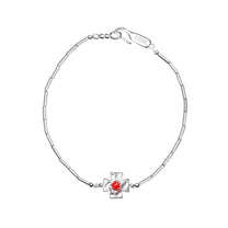 Red Cross Silver Bracelet