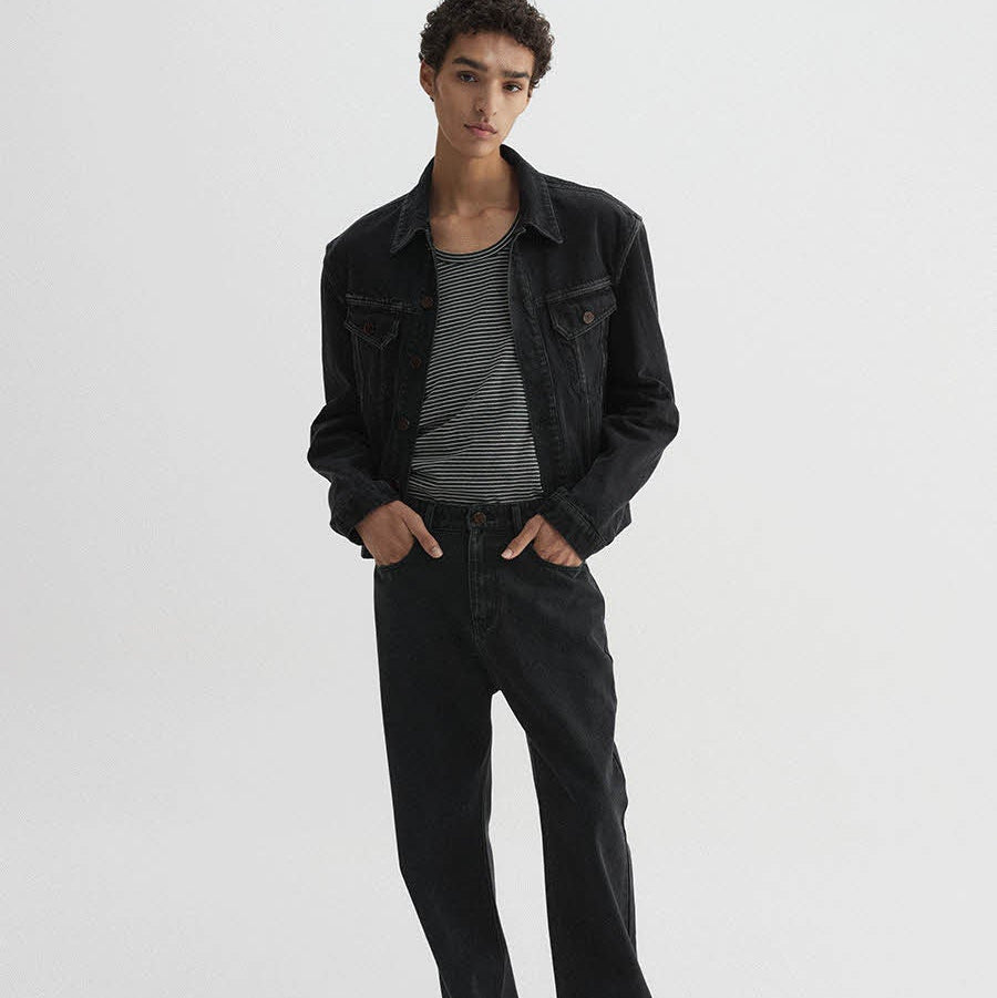 Legacy Denim Jacket &amp; Legacy Flare Denim Pants (Washed Black, Set)