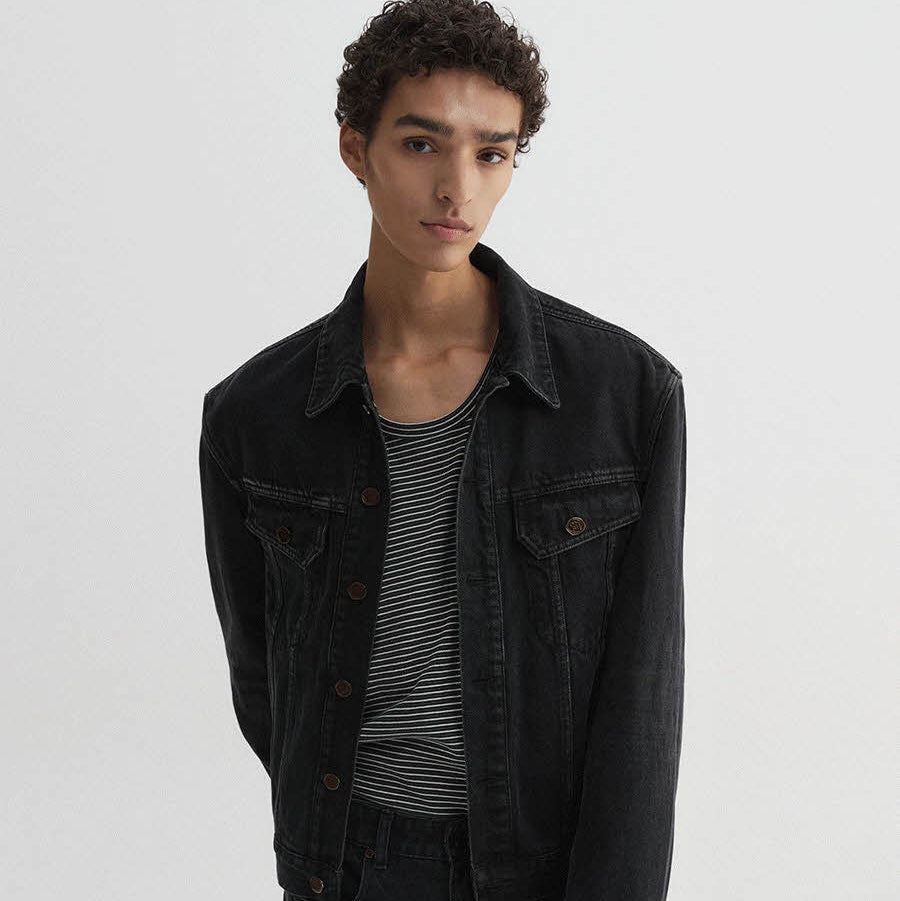 Legacy Denim Jacket &amp; Legacy Flare Denim Pants (Washed Black, Set)
