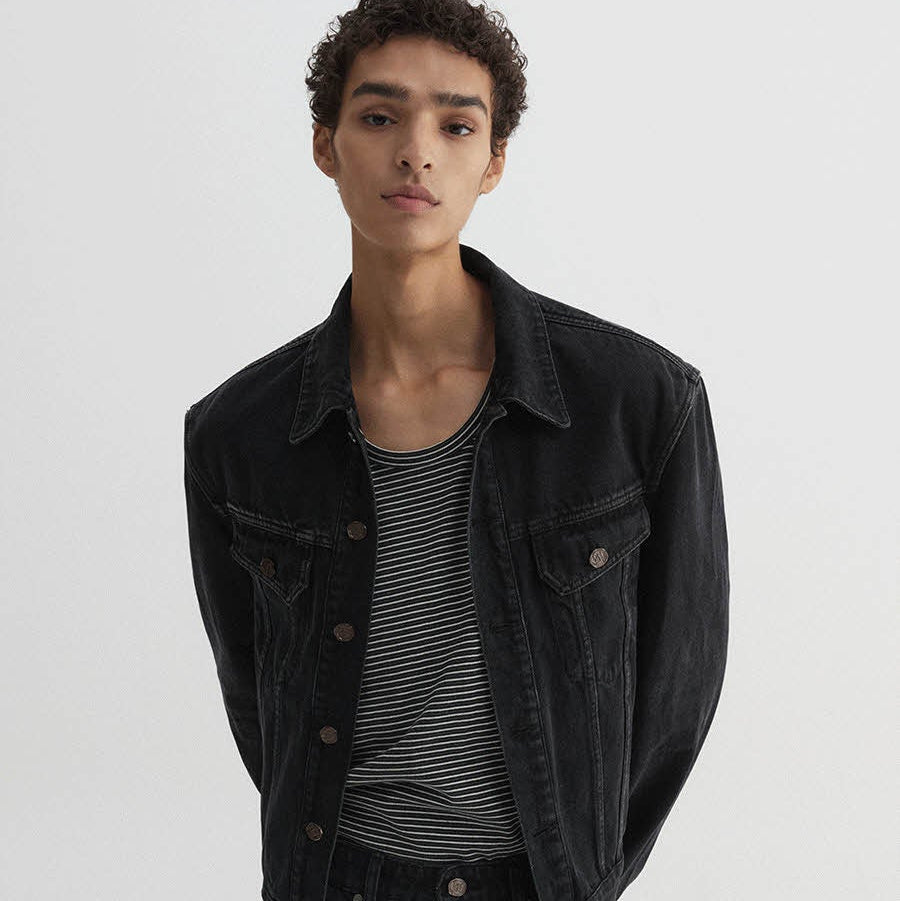 Legacy Denim Jacket &amp; Legacy Flare Denim Pants (Washed Black, Set)