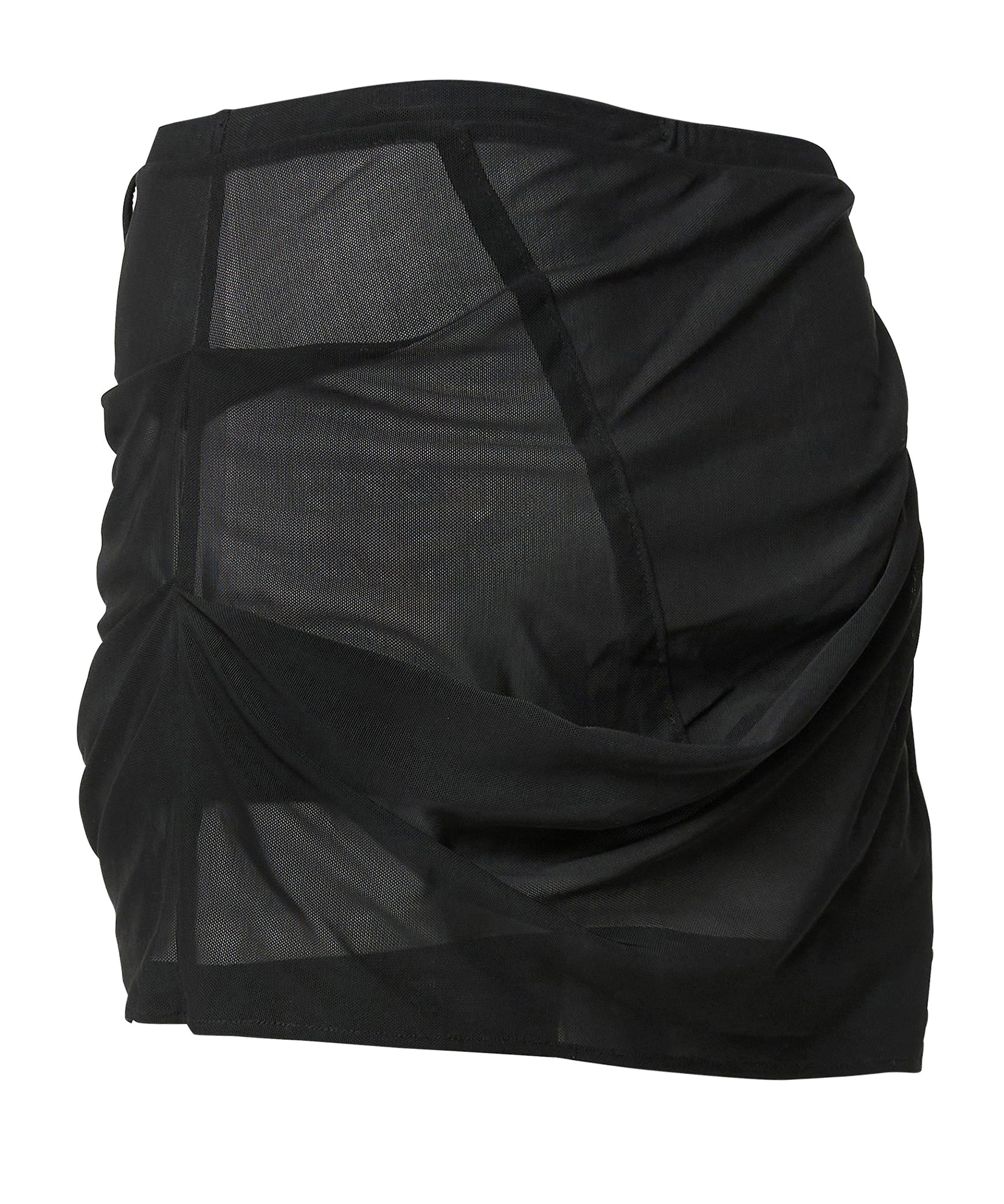 Draped Mesh Layered Mini Skirt