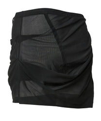 Draped Mesh Layered Mini Skirt