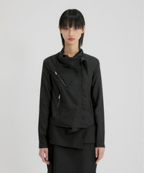 Asymmetrical Biker Jacket (Black)