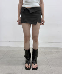 Asymmetrical Folded Skirt (Black)
