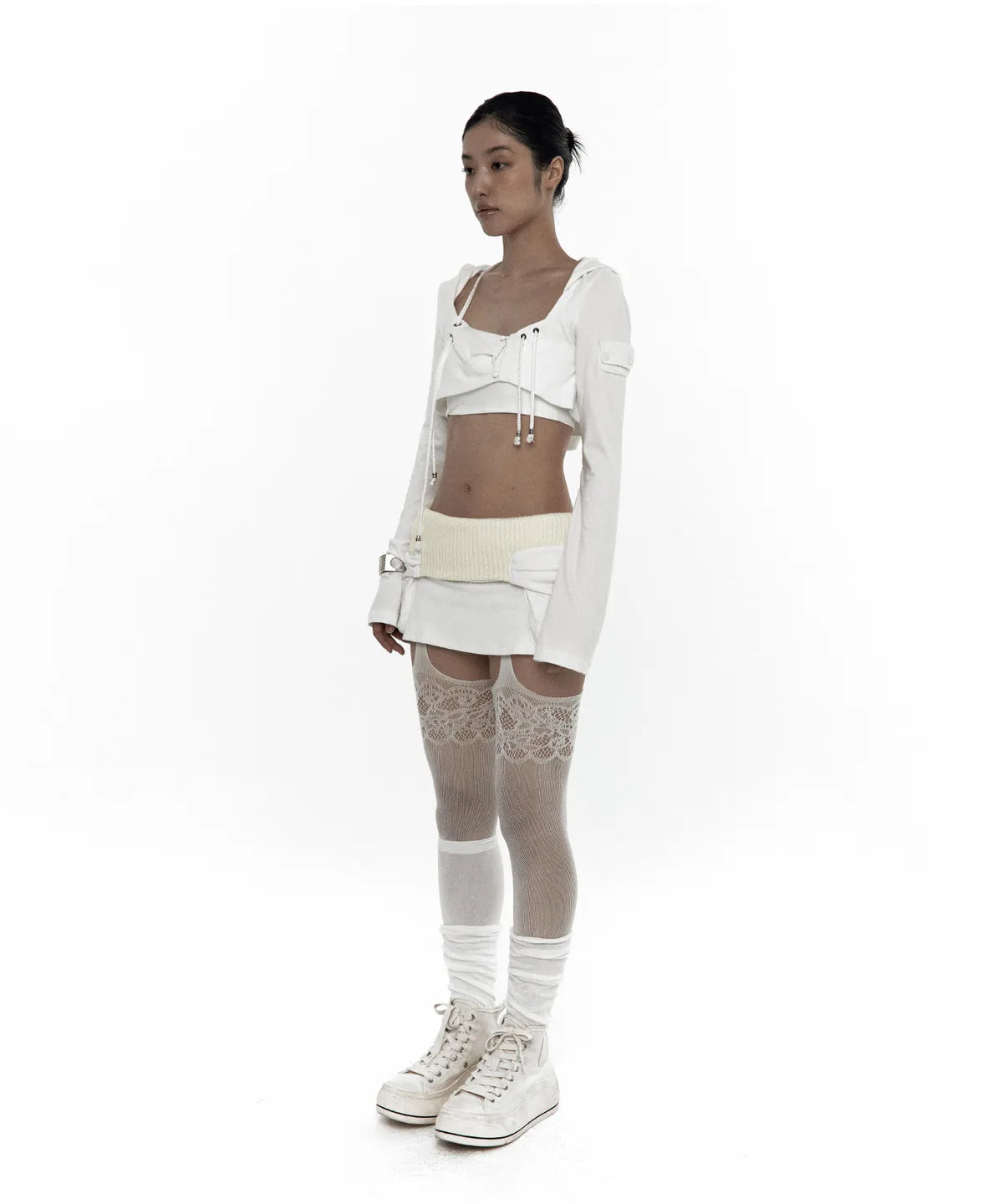 Knit Micro Skirt Ivory