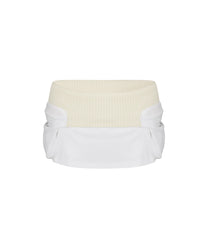 Knit Micro Skirt Ivory