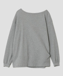 Textured Ruched Off Shoulder Top [Gray]