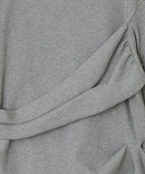 Textured Ruched Off Shoulder Top [Gray]