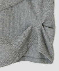 Textured Ruched Off Shoulder Top [Gray]