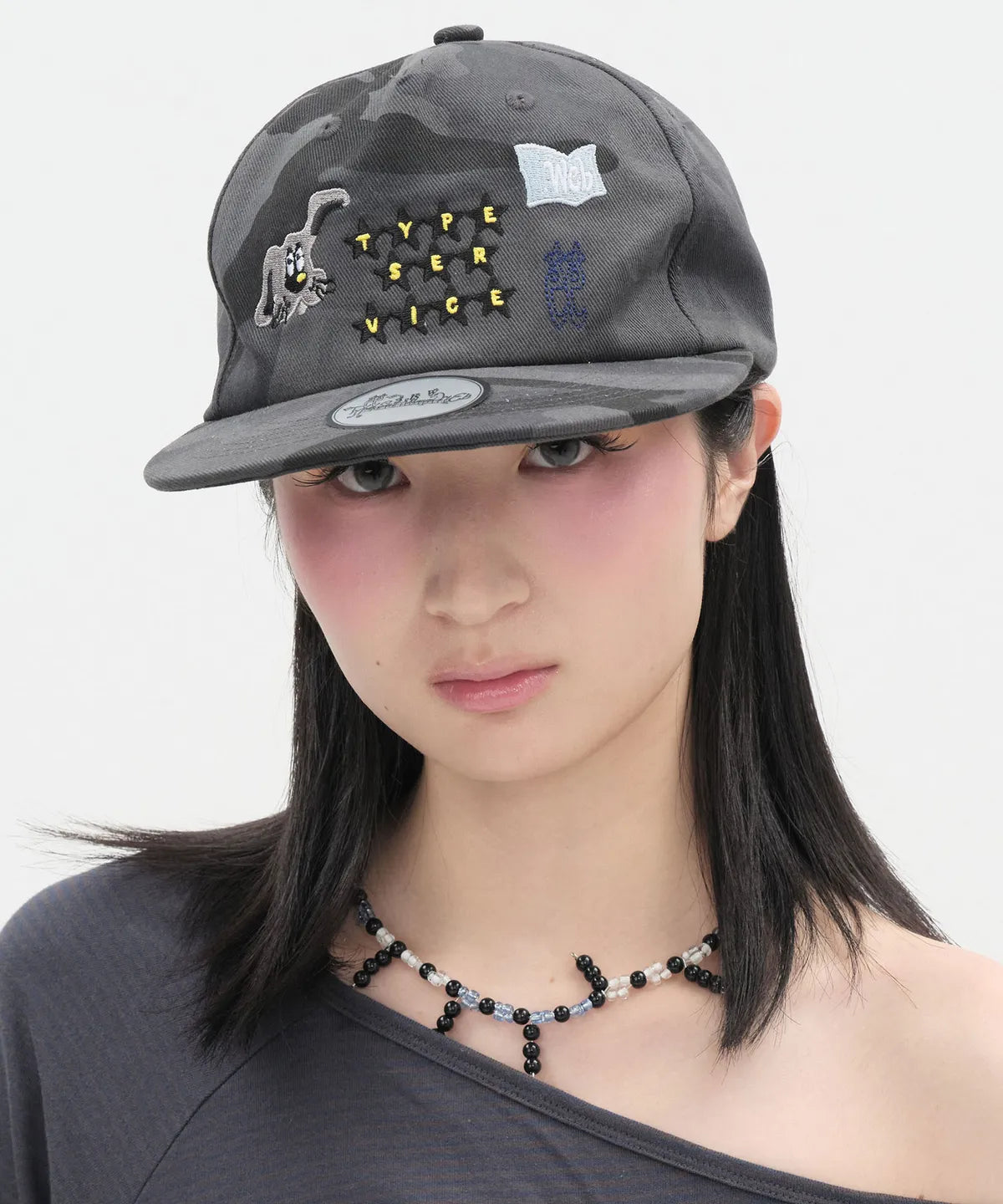 Mini Embroidered Camo Cap [Charcoal]