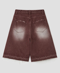 Damaged Stone Bermuda Shorts [Wine]