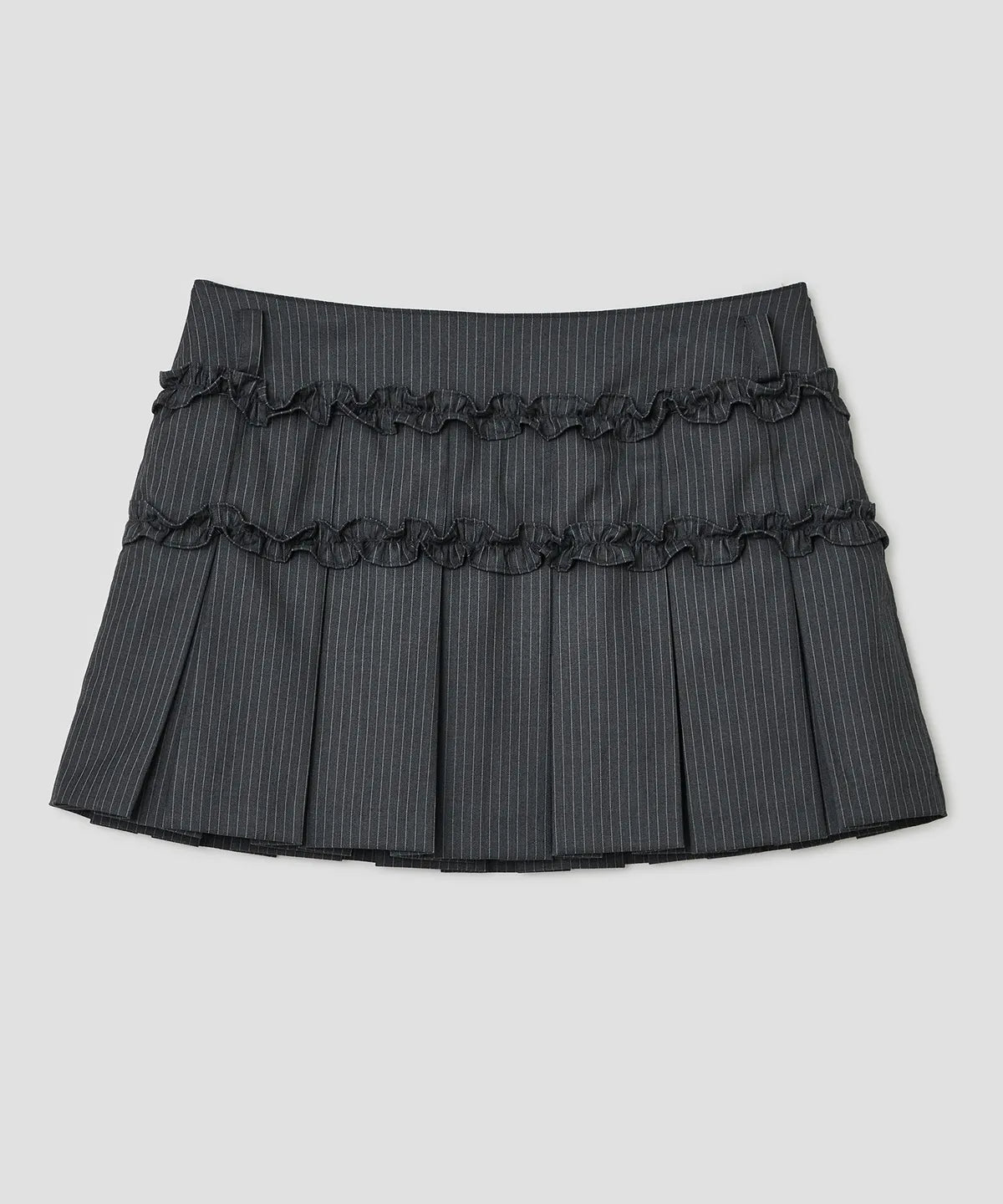Ruffled Stripe Skirt [Charcoal]