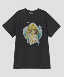 Girl Hotfix Washed Top [Charcoal]