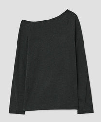 Striped Seam Button Top [Black]