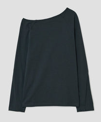 Striped Seam Button Top [Blue]