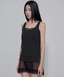 2 Layered Lace Dress (Black &amp; Brown)