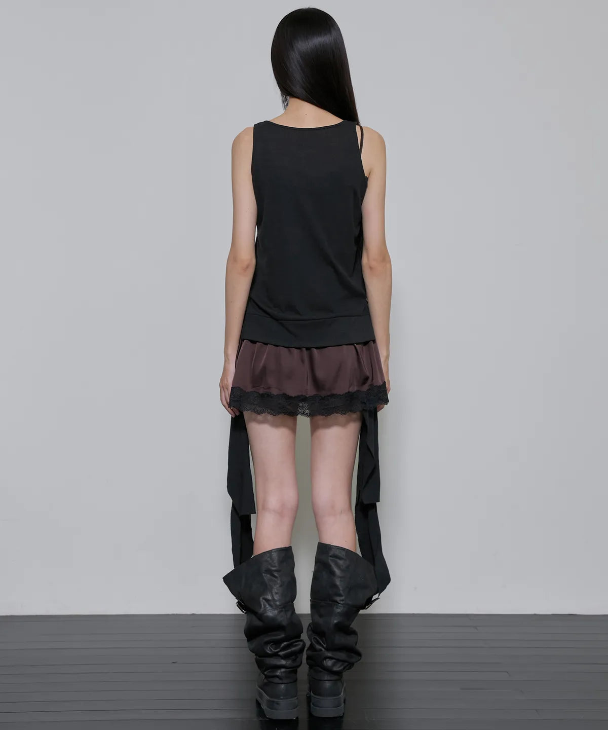2 Layered Lace Dress (Black &amp; Brown)
