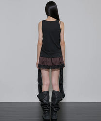 2 Layered Lace Dress (Black &amp; Brown)
