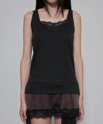 2 Layered Lace Dress (Black &amp; Brown)