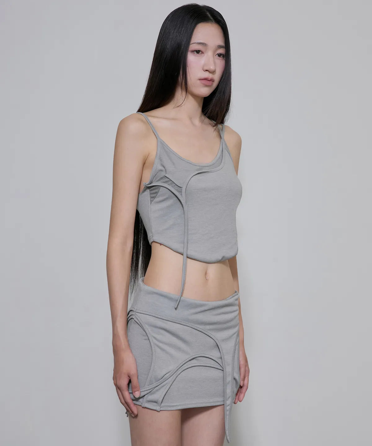 Layered Sculpt Top (Gray)