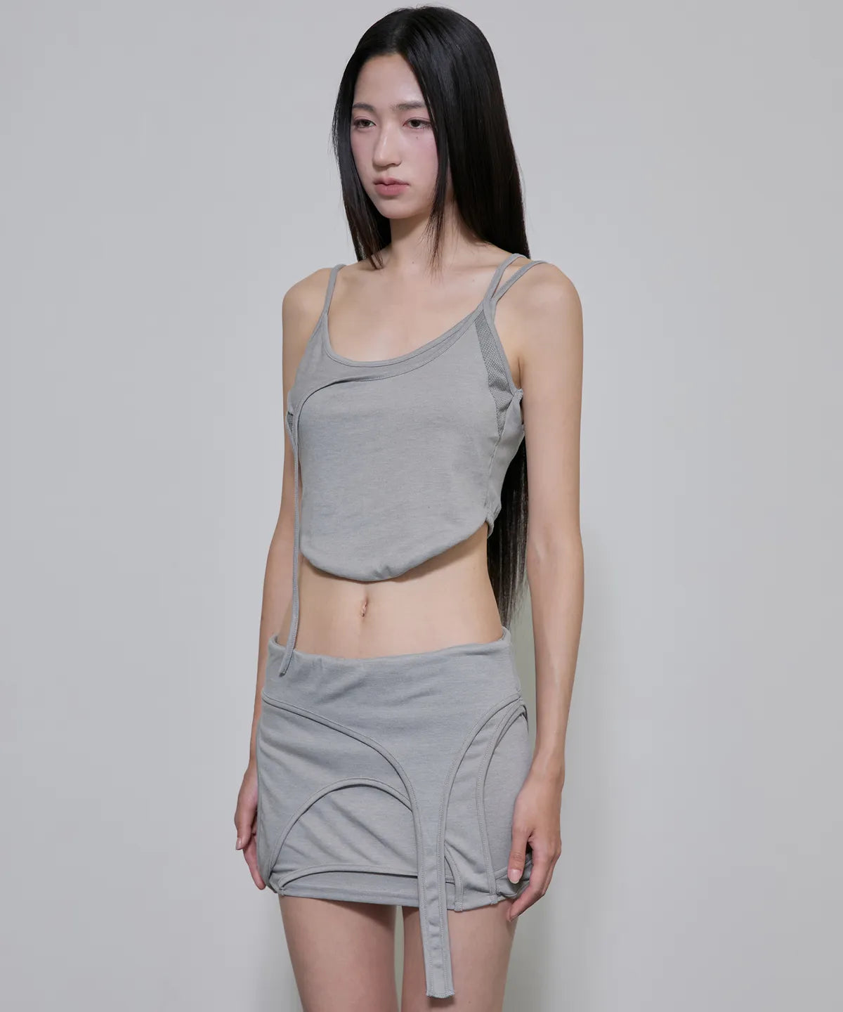 Layered Sculpt Top (Gray)