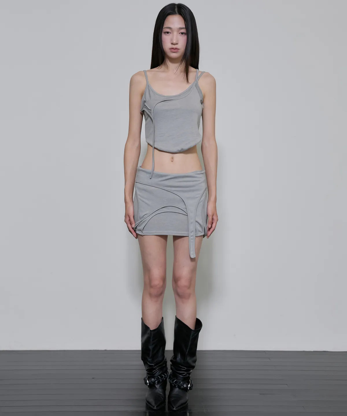 Layered Sculpt Top (Gray)