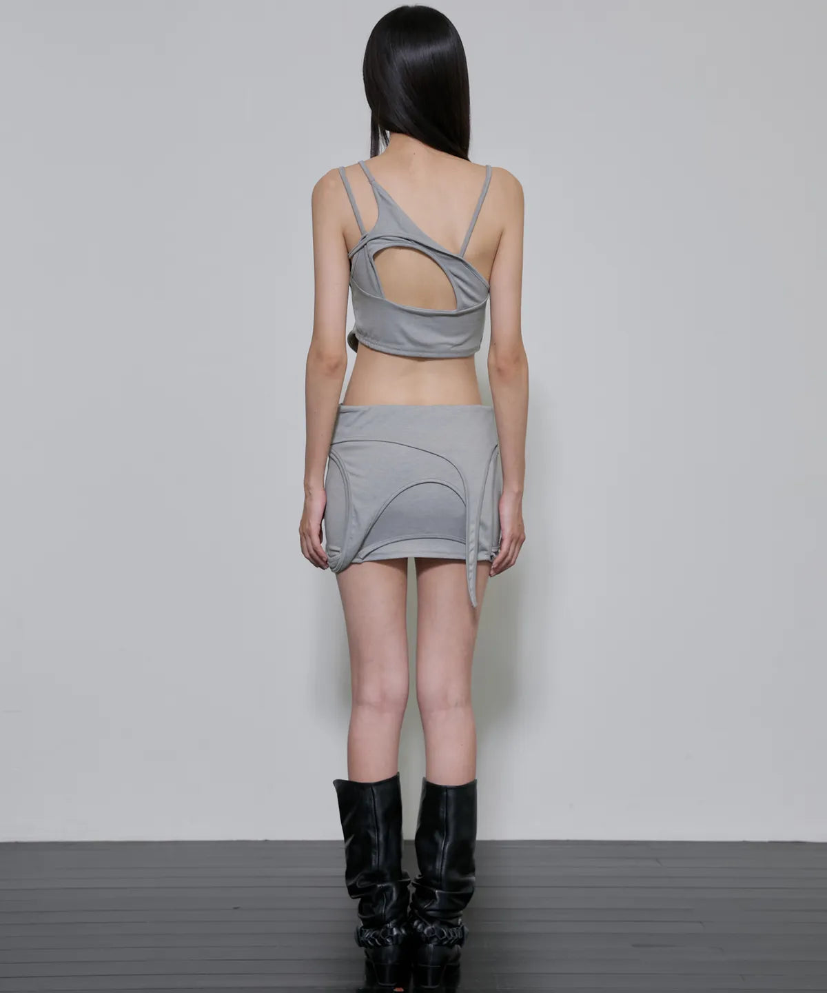 Layered Sculpt Top (Gray)