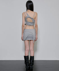Layered Sculpt Top (Gray)