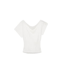 Lace One Shoulder Corset Tee (White)
