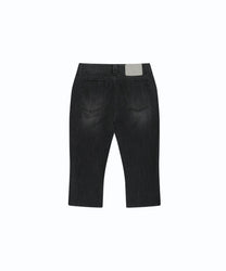 Split Pocket Capri Jeans (Black)