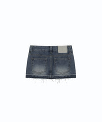 Split Pocket Denim Skirt (Blue)