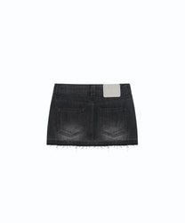 Split Pocket Denim Skirt (Black)