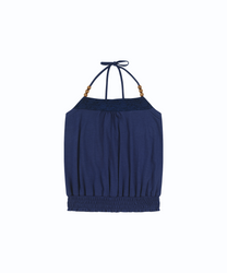 Beadwork Halter Top (Deep Blue)