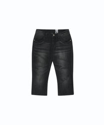 Split Pocket Capri Jeans (Black)