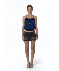 Beadwork Halter Top (Deep Blue)