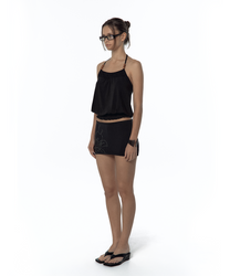 Lily Mini Skirt Pants (Black)