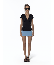 Sleek Deep V Neck T-Shirt (Black)