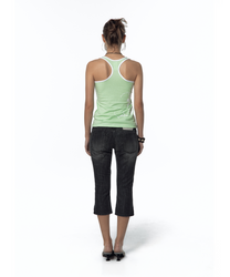 Split Pocket Capri Jeans (Black)