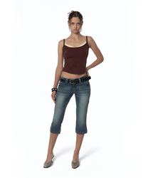 Split Pocket Capri Jeans (Blue)