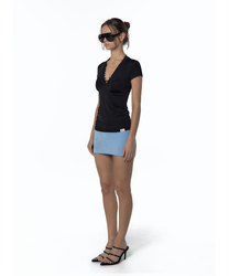 Sleek Deep V Neck T-Shirt (Black)