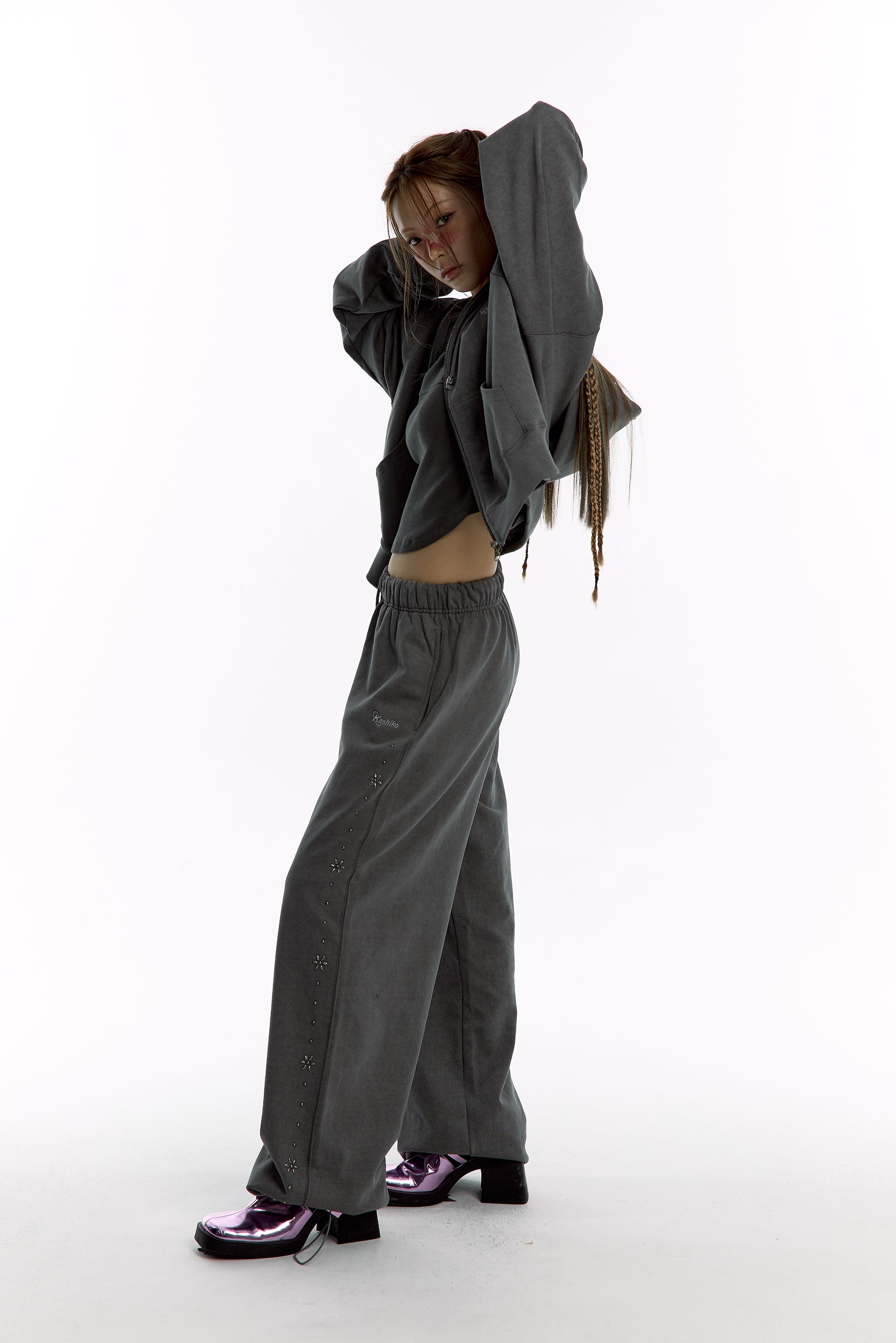 Kashiko Comfy : Monk Trousers (Charcoal)
