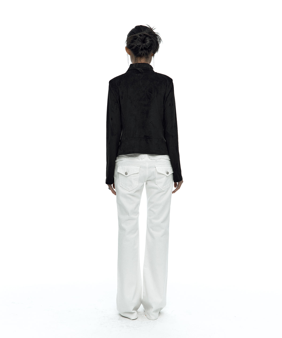 Asymmetric Zip Napoleon Jacket (Black)