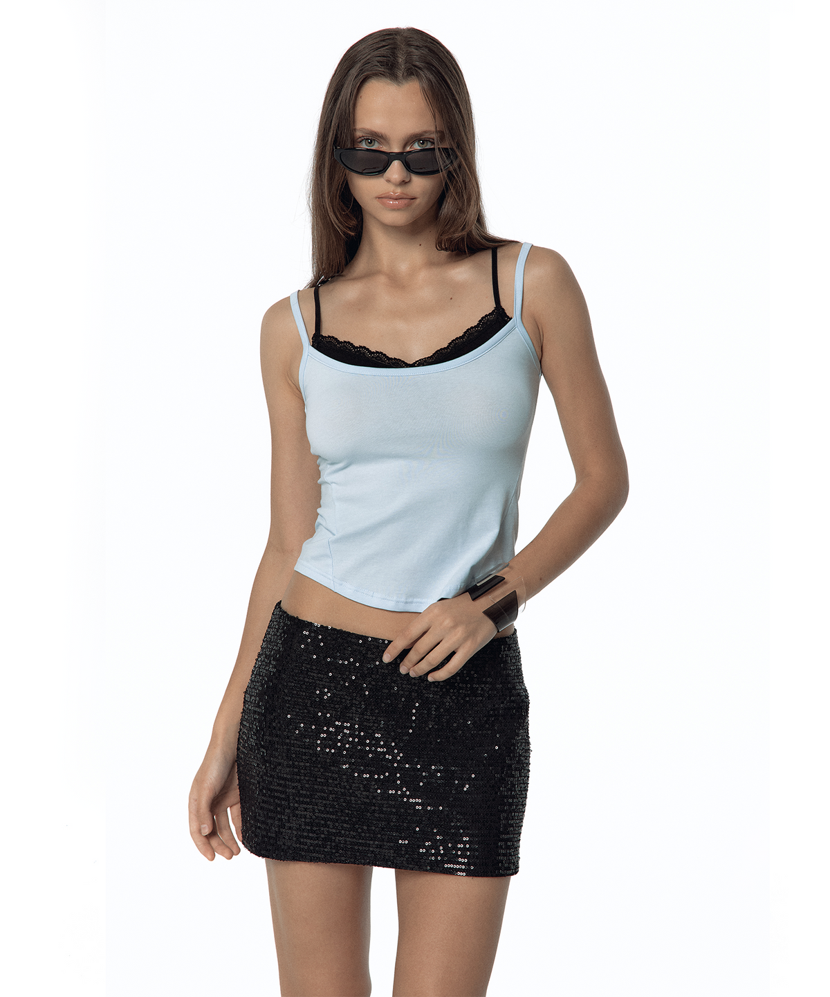 Nessa Lace Top (Skyblue-Black)