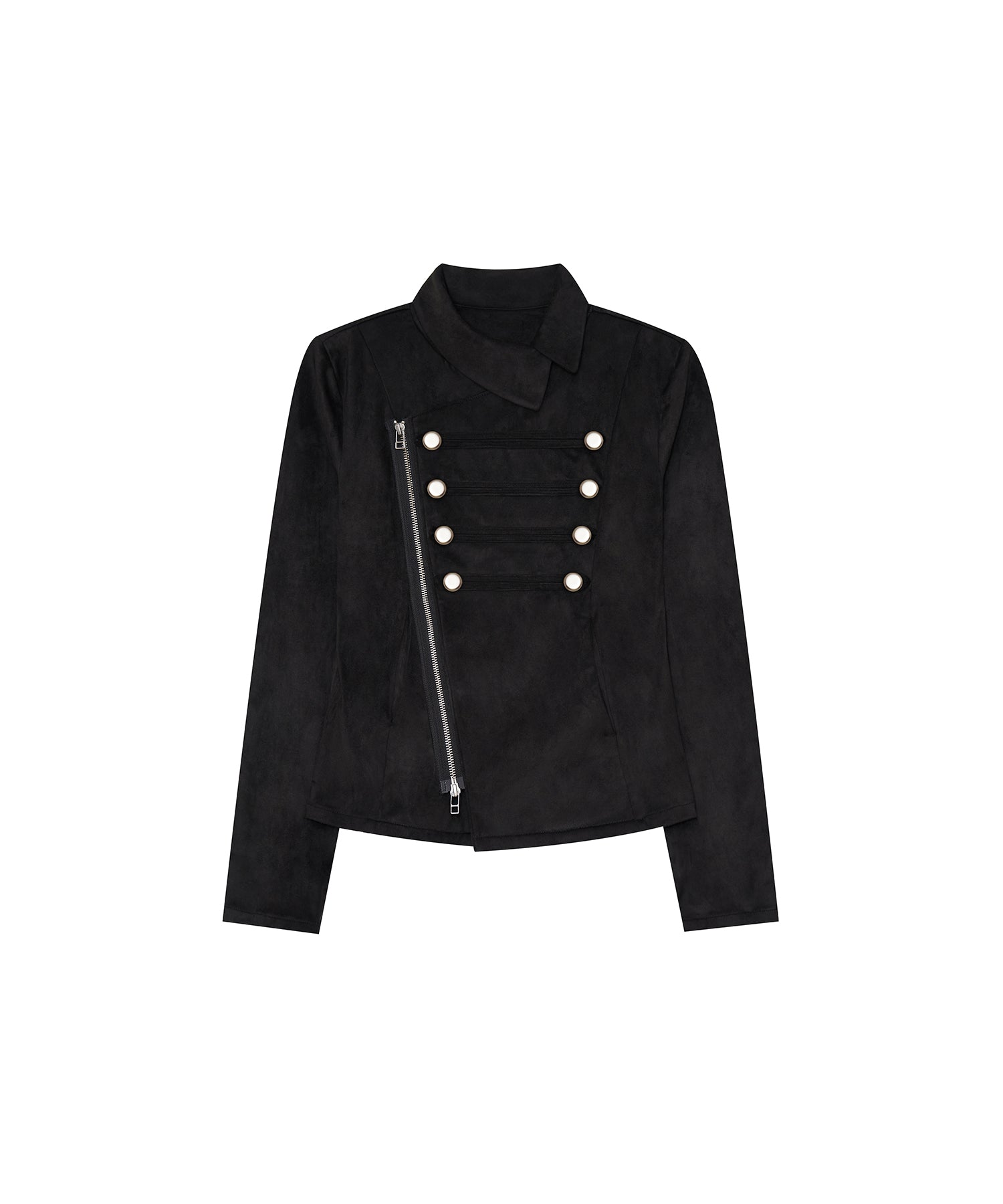 Asymmetric Zip Napoleon Jacket (Black) – Plop Apparels