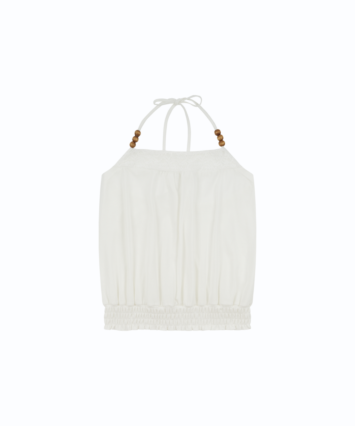 Beadwork Halter Top (White)
