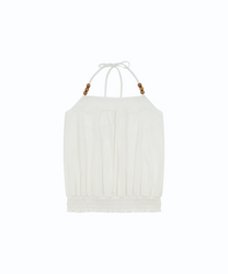 Beadwork Halter Top (White)