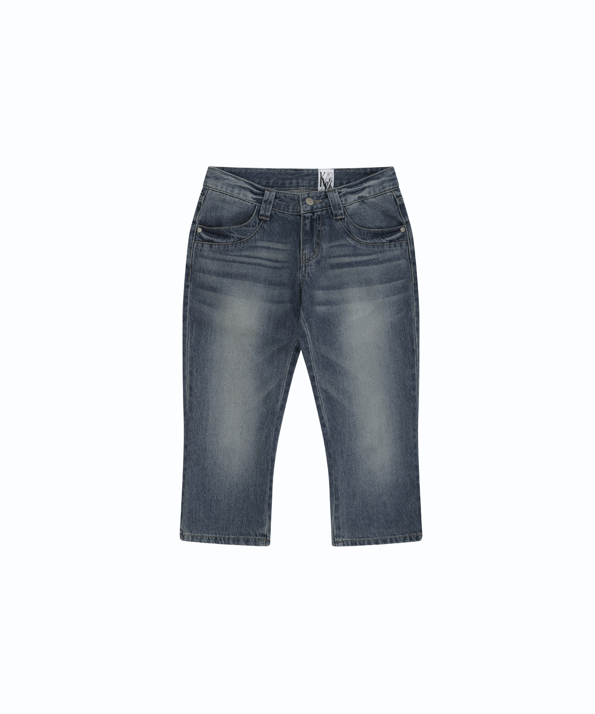 Split Pocket Capri Jeans (Blue)